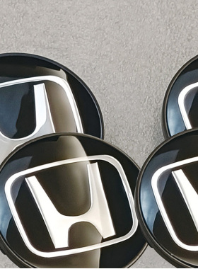 轮毂盖镜面黑标十代思域雅阁型格木田英诗派3D水晶中心盖标志改装