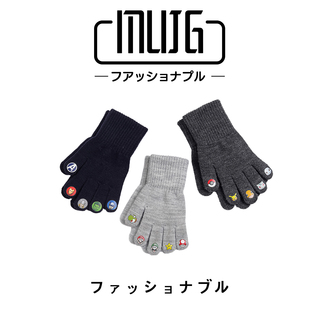 2025秋冬天保暖手套儿童卡通手套超级玛丽男女宝宝分指手套