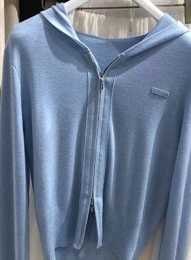 MM商场同款2026春新款简约风亲肤透气连帽针织衫女上衣1H3130353