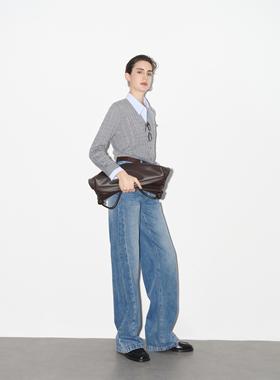 伊折扣2025新款假两件衬衫领拼接羊毛设计感针织衫上衣1G2633704