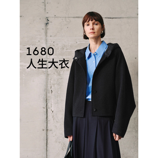 【人生大衣】MM麦家羊绒羊毛连帽短款毛呢外套商场同款5GA170301