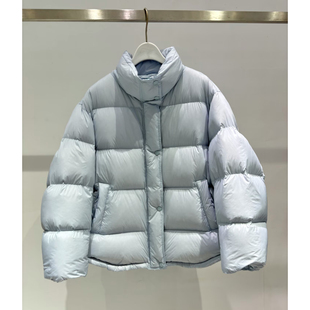 MM麦家短款立领减龄面包羽绒服女保暖外套蓝色25冬季4GB182221