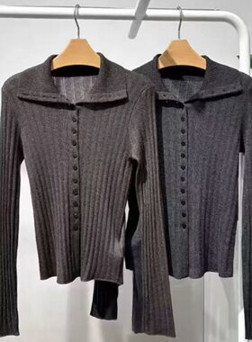 MM商场同款2026春新款百搭显瘦翻领针织衫女5GA134071/5GA334072