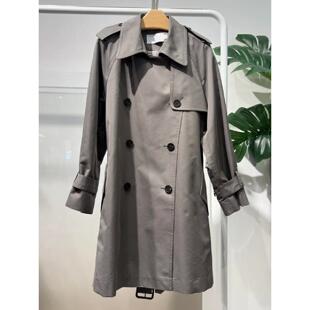 MM商场同款2026春季新款百搭系带双排扣翻领风衣外套女5H2160031