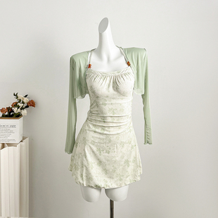 SANMU2025年新款 国风连体显瘦水墨画游泳衣女士高级感 复古中式