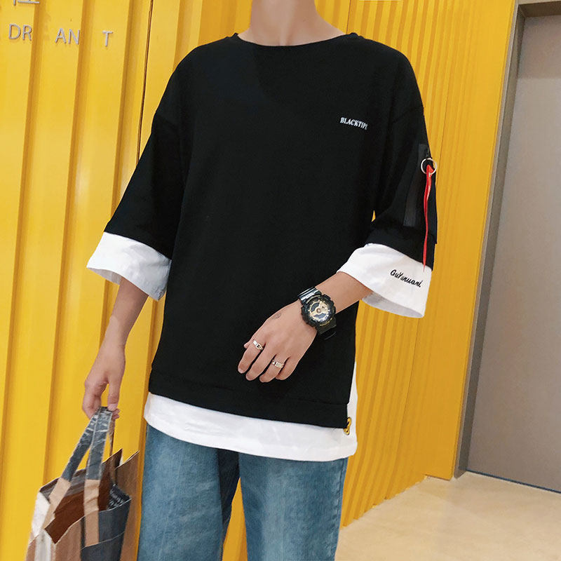 Gangfeng Lei 95% cotton 5% polyester fiber summer suit short sleeve T-shirt men's wear