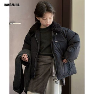 【杜邦三防羽绒服】90白鸭大朵绒童装羽绒服夹克外套冬装防风加厚