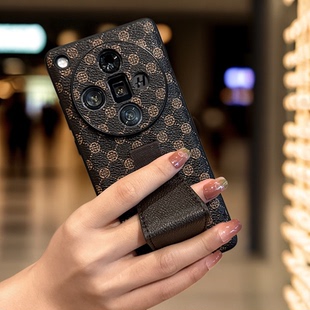 适用OPPOFindX9手机壳oppox8新款皮保护套X6pro全包防摔奢华findx7ultra高级男商务指环腕带支架女创意