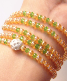 民族风琥珀多圈不褪色礼品金手链