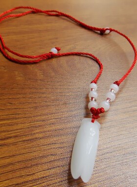 冰蝉吊坠仿白玉金蝉项链知了挂件开运男女情侣宝宝知了项链饰品