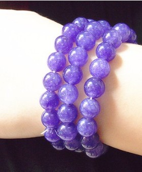 diy紫色条纹玛瑙天然水晶手链