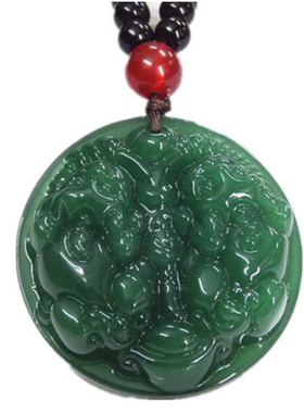 碧玉双貔貅长款琉璃定做毛衣链