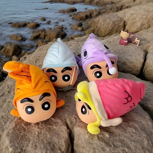 正品52toys蜡笔小新盲盒摸鱼新生活可动鱼摆件 日常系列1手办礼物