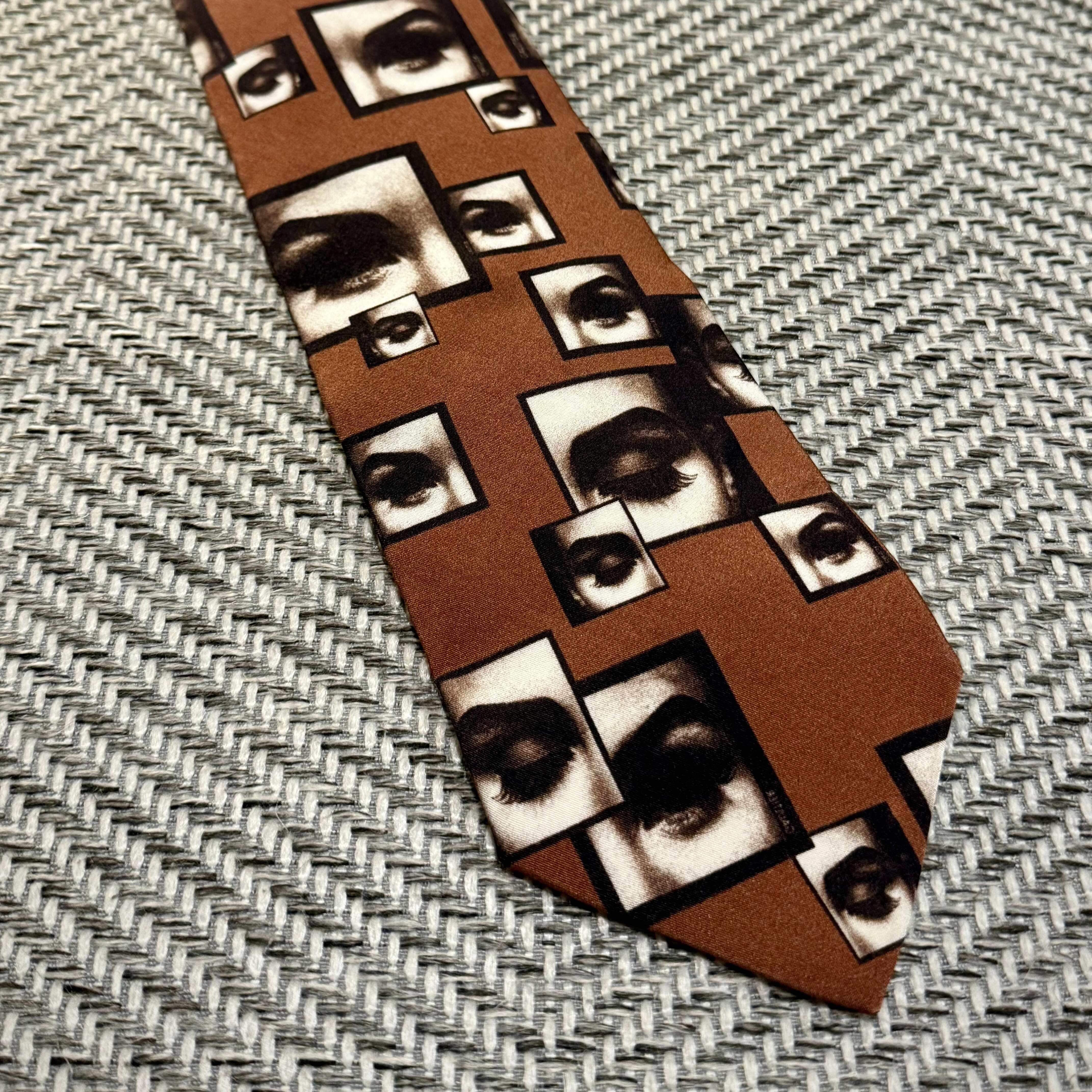 复古印花男士棕色领带多图案