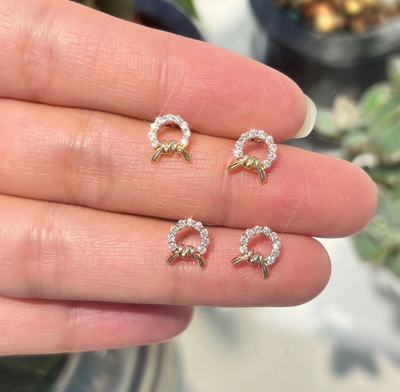 珑腾幸子蝴蝶结睡觉不用取的耳钉