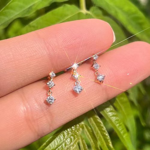 龙腾幸子小钻石耳坠精致百搭