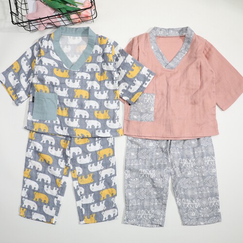 女童日系纱布夏季纯棉透气家居服