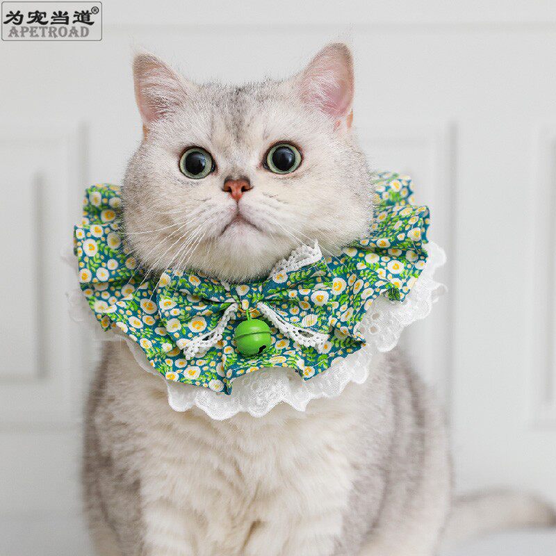 为宠当道猫狗蝴蝶结铃铛项圈