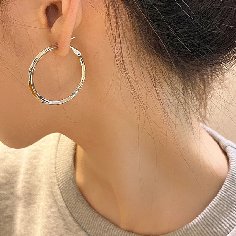 S925银针小耳圈耳扣女