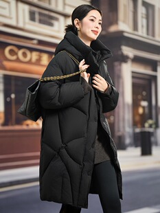 2026冬季新款加厚黑色羽绒服女洋气韩版大码宽松中长款面包服外套