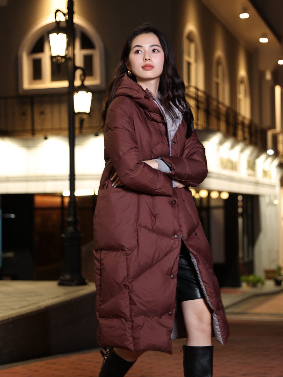 2025新款高端洋气羽绒服女中长款90白鸭绒小个子修身时髦冬季外套