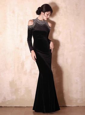 晚礼服礼仪服舞会礼服宴会气质女礼服裙主持人高级感礼服收腰轻礼