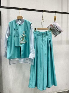 价格咨询.欧洲站原创设计师走秀时尚 贵妇名媛高定贵妇324 国风套装