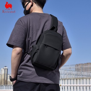 多功能斜挎包男士 胸包大容量多功能单肩包休闲便携通勤背包 新款