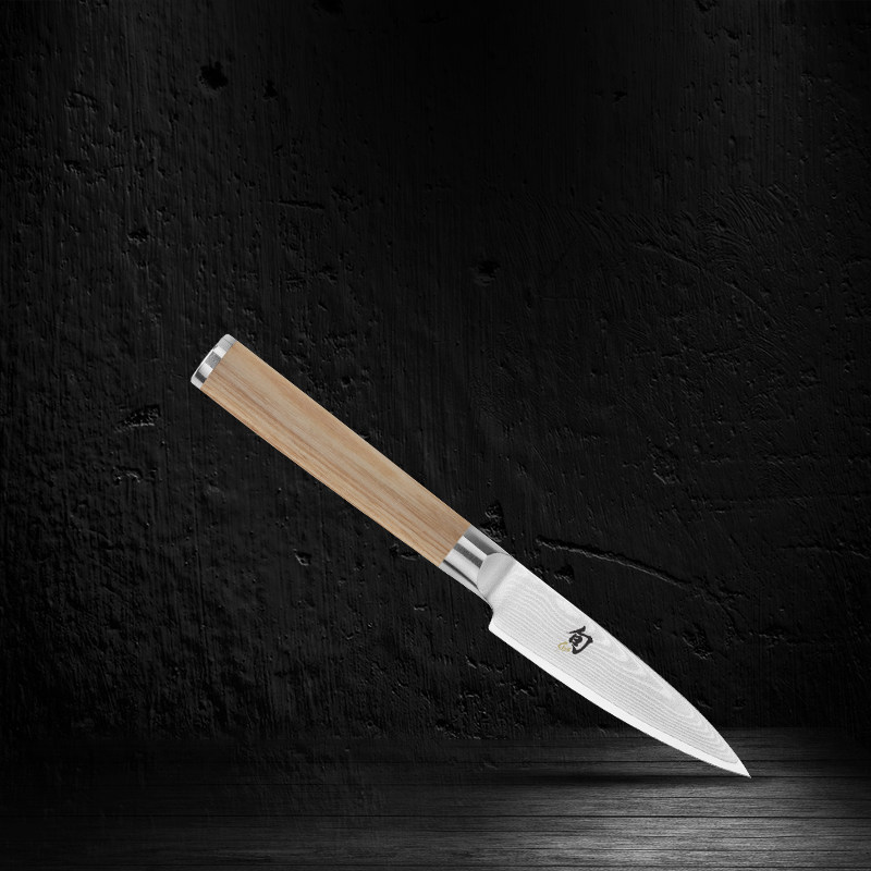 kai贝印 shun旬刀大马士革钢水果刀削皮刀原木手柄 日本原装进口