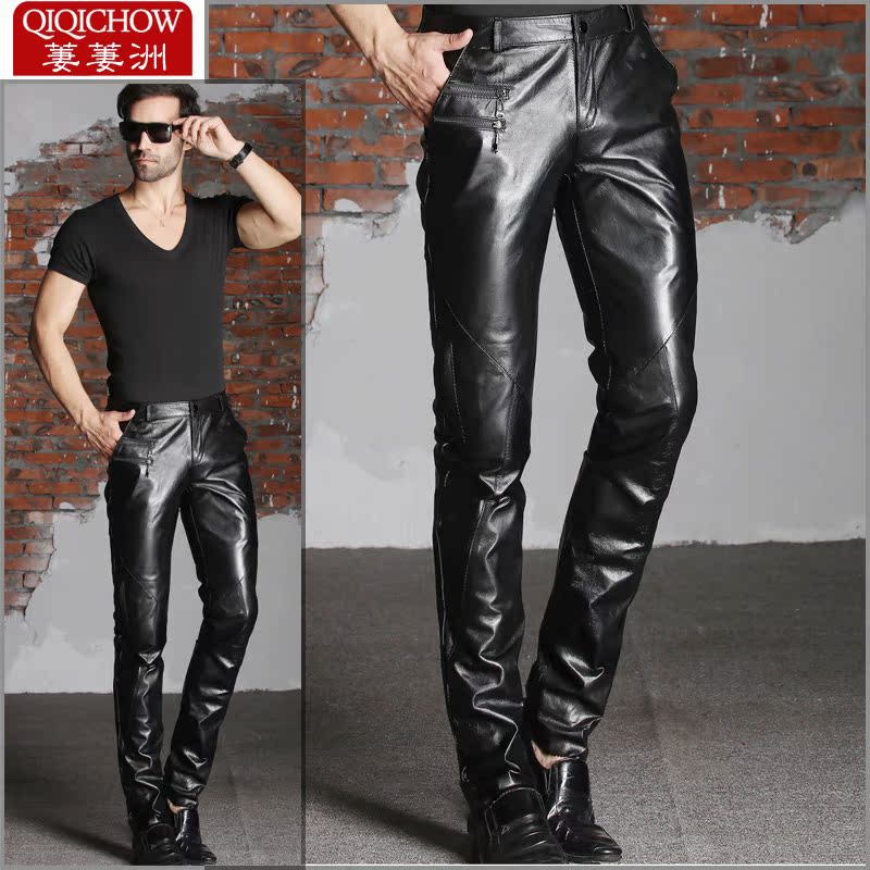 Pantalon cuir homme droit pour jeunesse Première couche de cuir pour hiver - Ref 1491156 Image 1