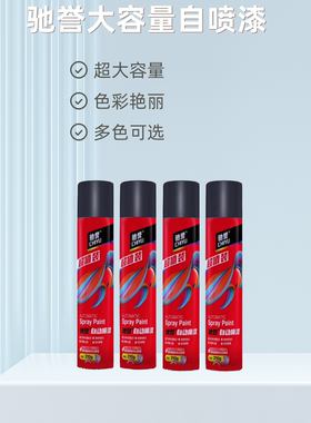 自动喷漆手摇喷漆金属防锈漆汽车涂鸦专用家用车漆黑色白色金310g