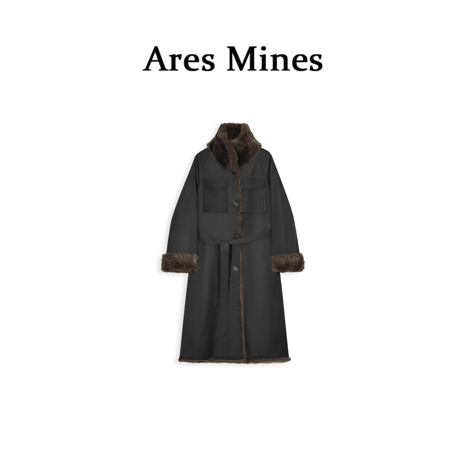 【盛朗熙Ares Mines】奈何冬时  托斯卡羊毛领双面穿长款大衣风衣
