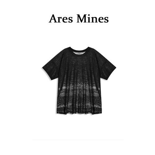【盛朗熙Ares Mines】韩系极简 凉感微透薄款圆领宽松纯色短袖T恤