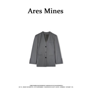 【Ares Mines】小众气质简约V领设计款西服半身裙套装