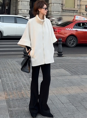 【盛朗熙AresMines】松弛有度 通勤松紧高腰薄绒直筒微喇休闲长裤