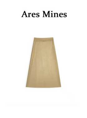 【盛朗熙Ares Mines】悉尼海岸 极简高腰麂皮绒弹性A字半身裙长裙
