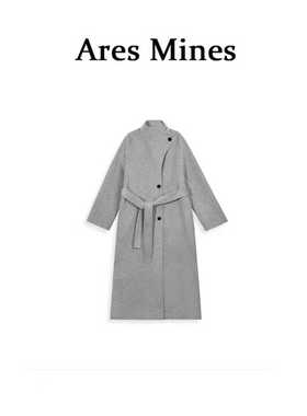 【盛朗熙Ares Mines】调香毕加索 满分澳毛中长翻领双面毛呢大衣