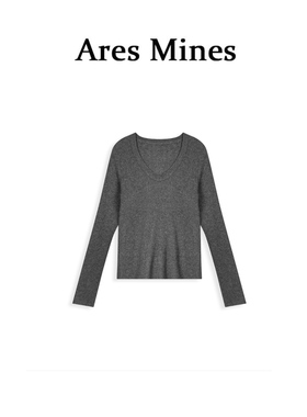 【盛朗熙Ares Mines】月光摇篮 慵懒清透感圆领长袖宽松针织毛衣