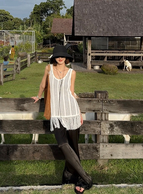 【盛朗熙AresMines】暮色流金 微金属光泽垂感松紧高腰直筒阔腿裤