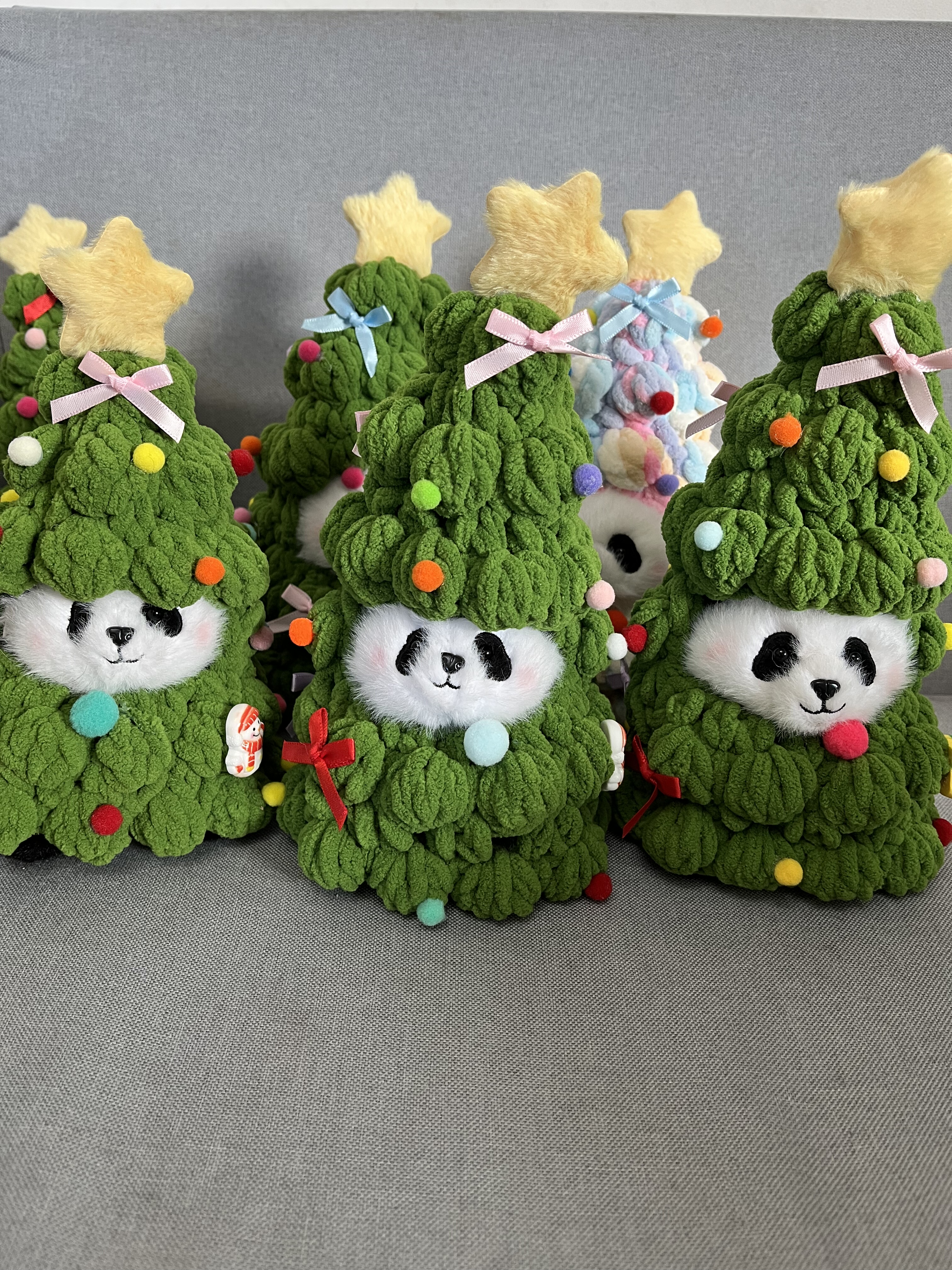 可爱圣诞树熊猫包挂件毛绒娃娃纪念品公仔小挂件送外国人圣诞礼物