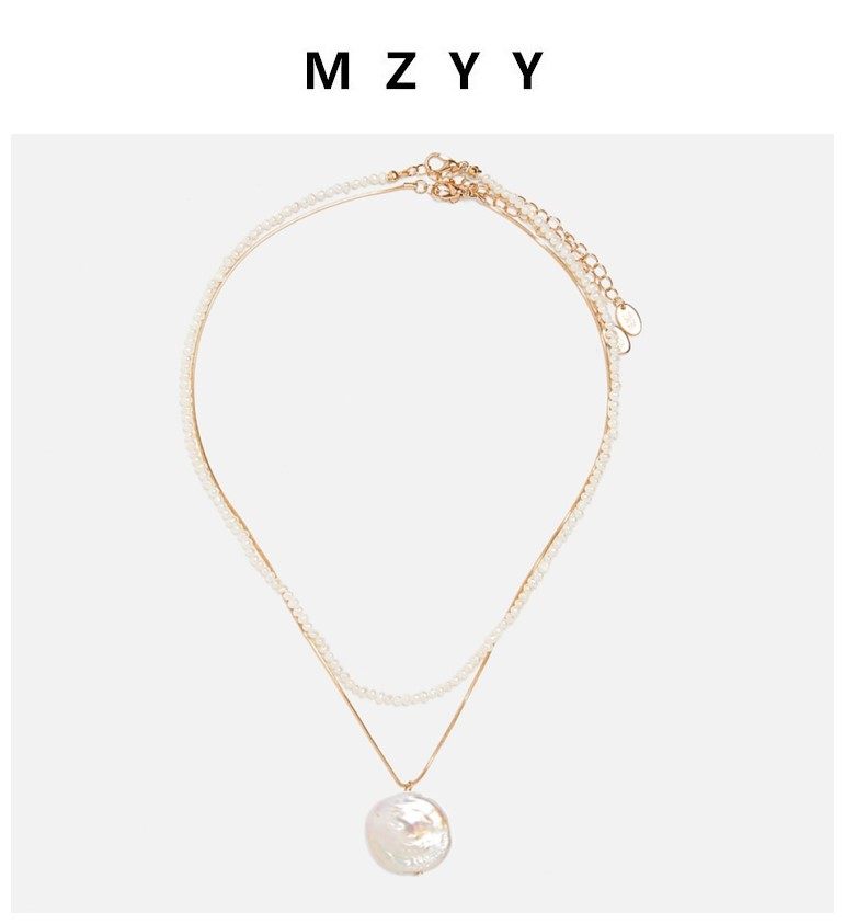 ZARA 新款天然淡水珍珠短款双层锁骨项链叠戴组合套装 包邮费