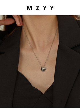 银色几何简约COS风格锁骨项链