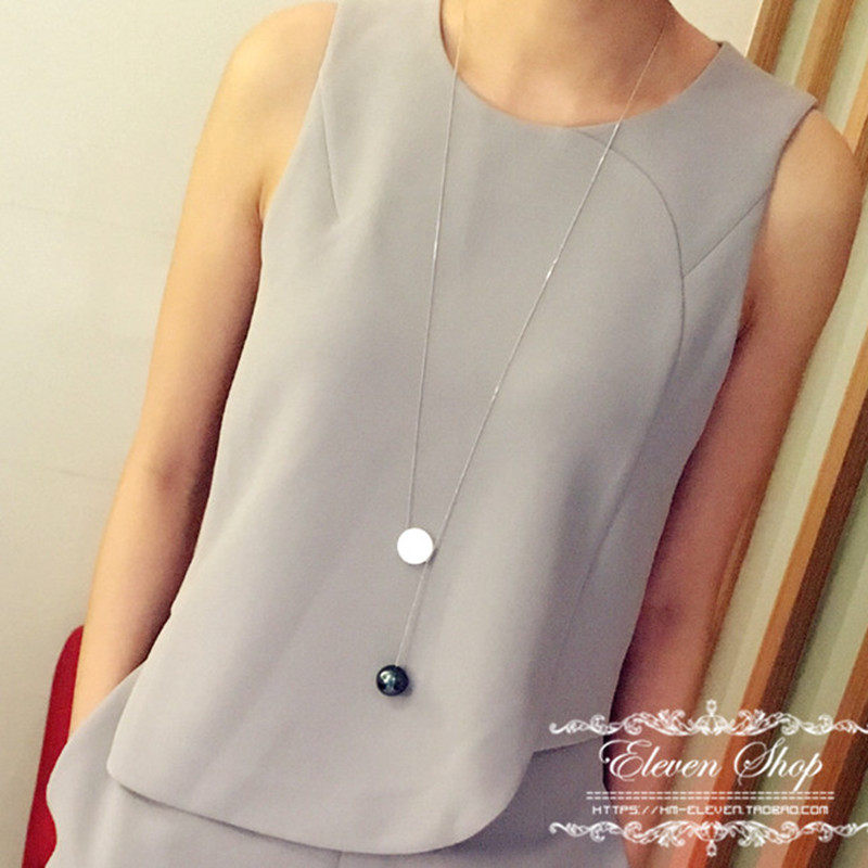 cos 小众毛衣链 短款项链简洁简约设计创意锁骨冷淡风几何长款项