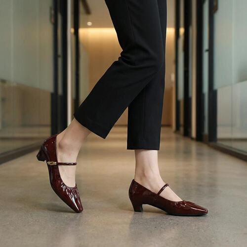 卡卡妮亚原创设计2026法式方头玛丽珍鞋女低跟通勤小皮鞋浅口单鞋