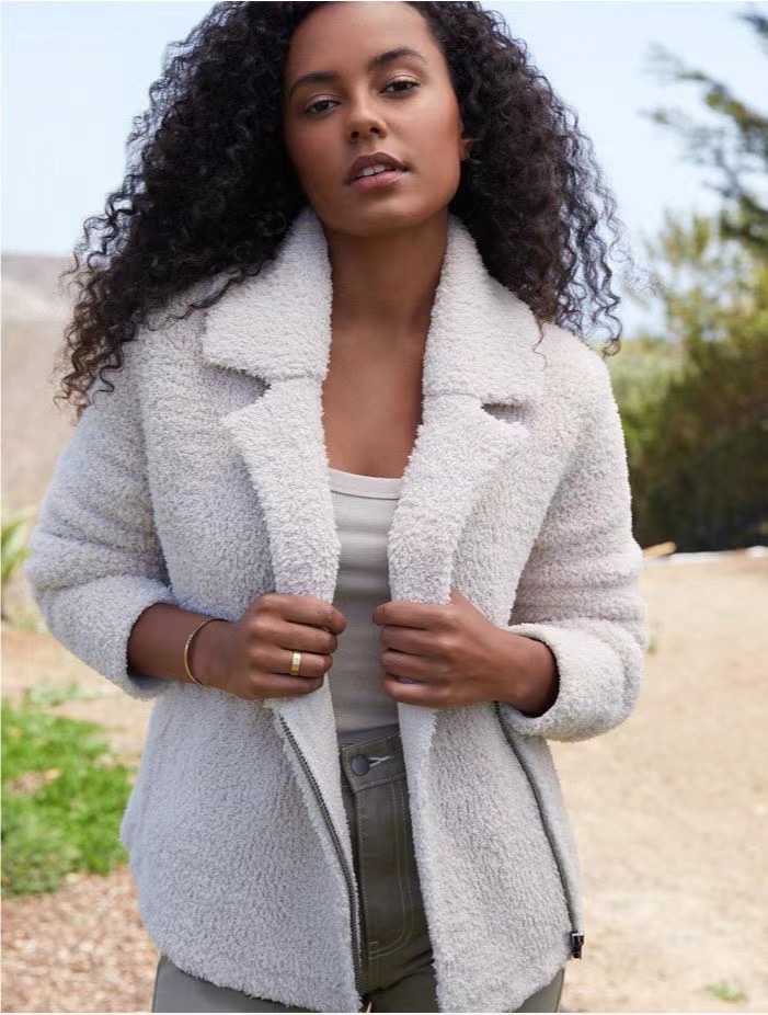 授权经销美国正品barefoot dreams软绵绵女式摩托夹克衫