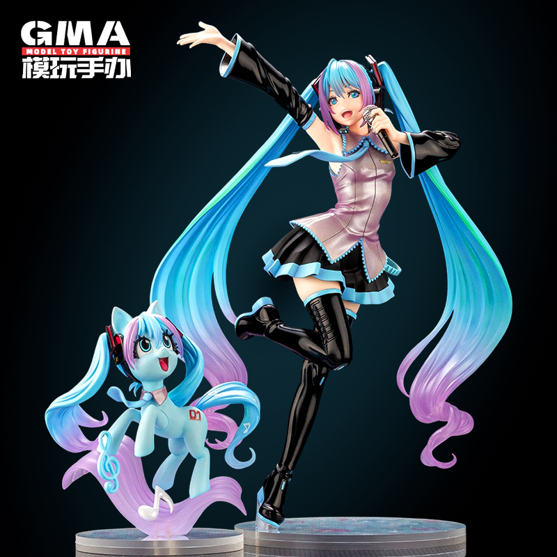 【现货】小马宝莉手办美少女雕像彩虹初音未来彩虹小马周边摆件