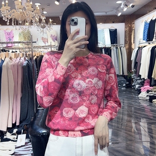 天丝羊毛针织衫 2025新款 圆领长袖 古嘉子薄款 上衣休闲5506 秋冬女装