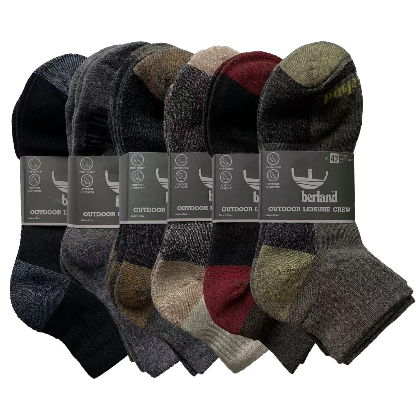 欧美男4双装户外运动袜