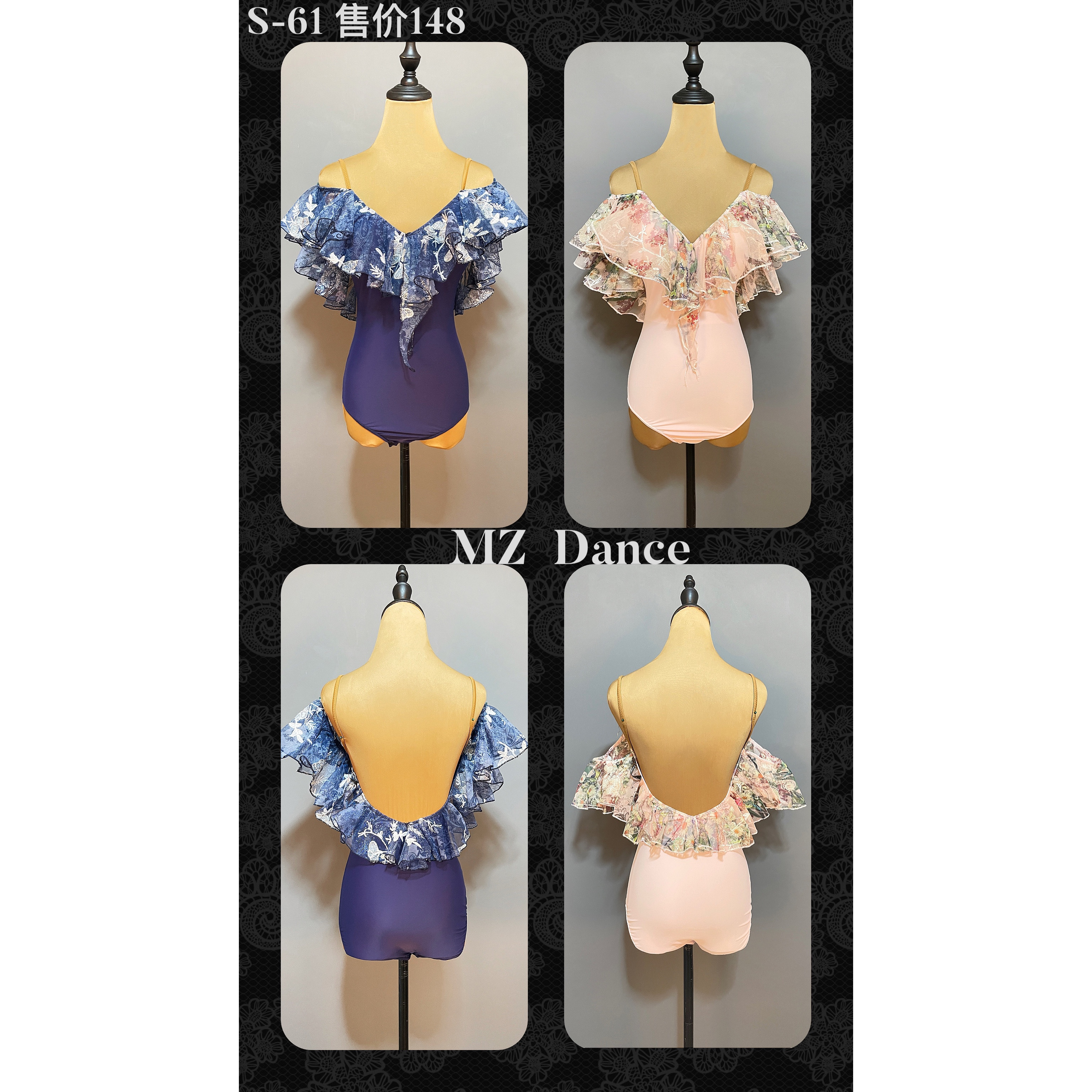 MZDance舞服拉丁舞成人练功服摩登舞吊带连衣裙百搭日常训练教师