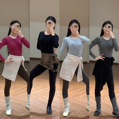 LOYAL拉丁舞服成人练功服修身显瘦长袖针织上衣教师日常舞蹈训练